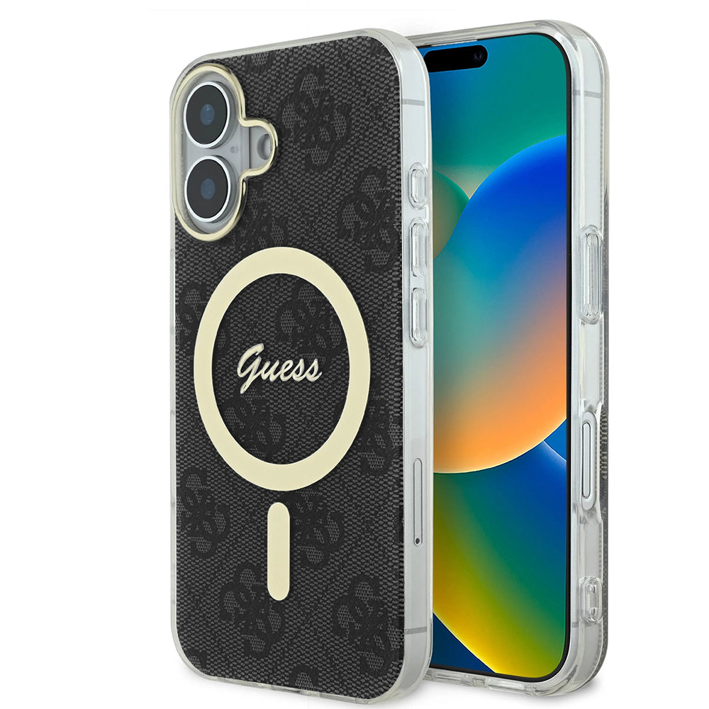 MagSafe-deksel for Apple iPhone 16, Guess, IML 4G, Svart