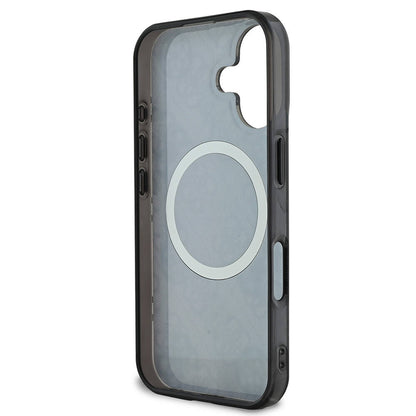 MagSafe-deksel for Apple iPhone 16, Guess, IML 4G Peony, Svart GUHMP16SH4PYEEK