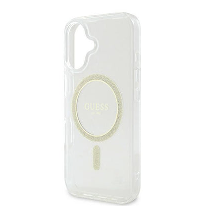 MagSafe-deksel for Apple iPhone 16, Guess, IML Glitter Circle, Gjennomsiktig