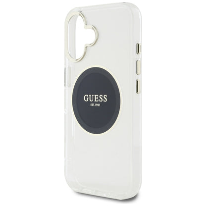MagSafe-deksel for Apple iPhone 16, Guess, IML Metal Colored Circle, Svart
