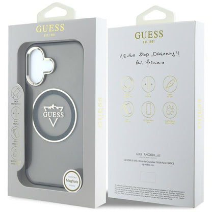 MagSafe-deksel for Apple iPhone 16, Guess, IML Metal Mountain Logo, Svart