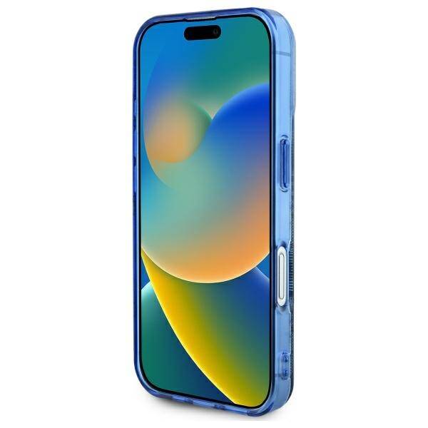 MagSafe-deksel for Apple iPhone 16, Guess, IML Peony On 4G Background, Blå