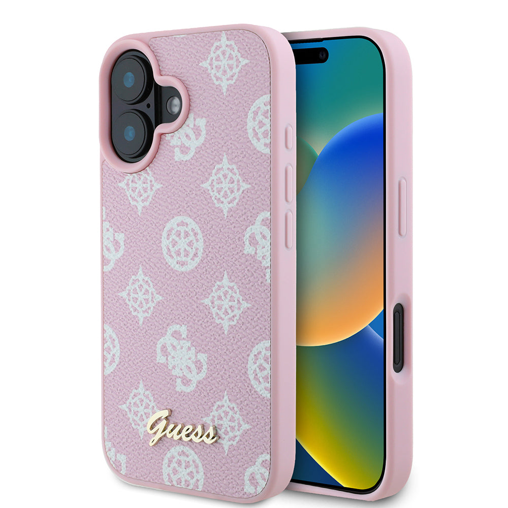 MagSafe-deksel for Apple iPhone 16, Guess, Peony Script, Rosa