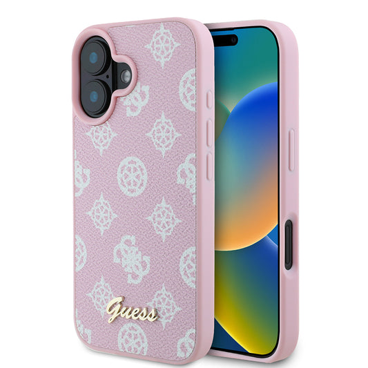 MagSafe-deksel for Apple iPhone 16, Guess, Peony Script, Rosa