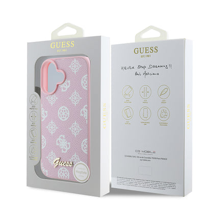 MagSafe-deksel for Apple iPhone 16, Guess, Peony Script, Rosa