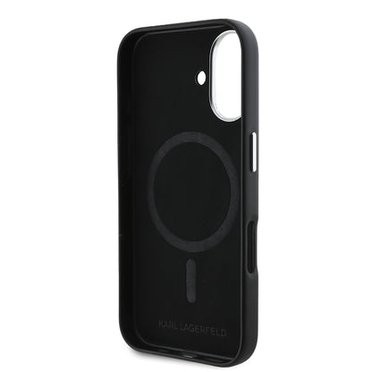 MagSafe-deksel for Apple iPhone 16, Karl Lagerfeld, FW Metal Plate, Svart
