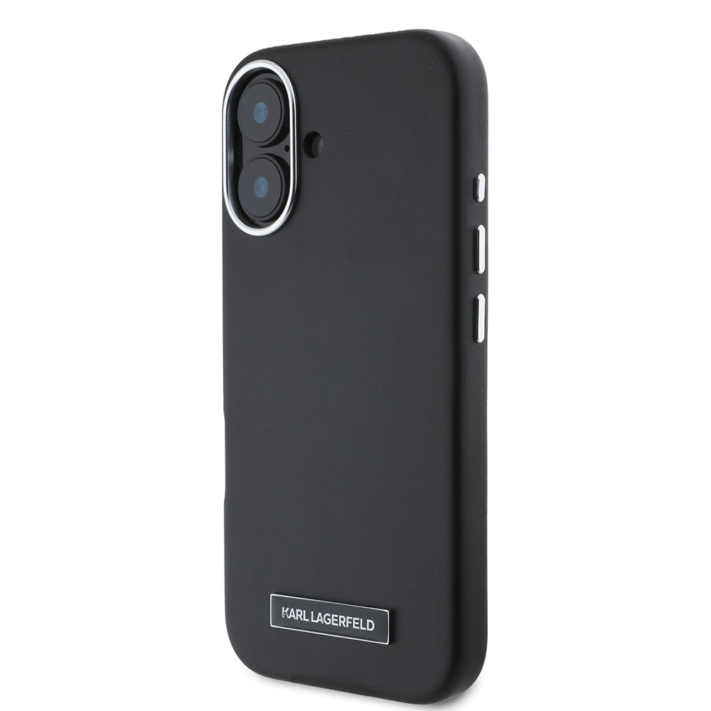 MagSafe-deksel for Apple iPhone 16, Karl Lagerfeld, FW Metal Plate, Svart