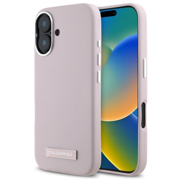 MagSafe-deksel for Apple iPhone 16, Karl Lagerfeld, FW Metal Plate, Rosa