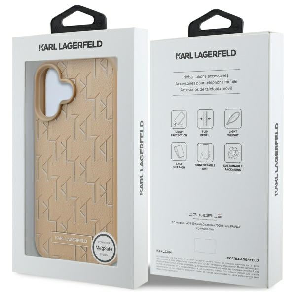 MagSafe-deksel for Apple iPhone 16, Karl Lagerfeld, Hot Stamp, Beige