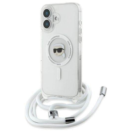 MagSafe-deksel for Apple iPhone 16, Karl Lagerfeld, IML Crossbody Karl's Head, Gjennomsiktig