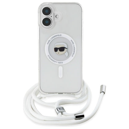 MagSafe-deksel for Apple iPhone 16, Karl Lagerfeld, IML Crossbody Karl's Head, Gjennomsiktig