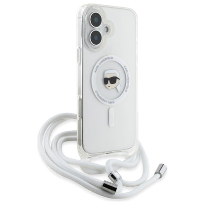 MagSafe-deksel for Apple iPhone 16, Karl Lagerfeld, IML Crossbody Karl's Head, Gjennomsiktig