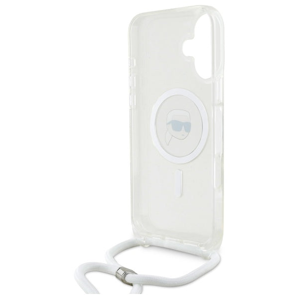 MagSafe-deksel for Apple iPhone 16, Karl Lagerfeld, IML Crossbody Karl's Head, Gjennomsiktig