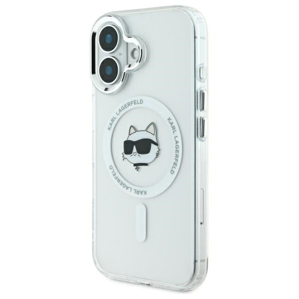 MagSafe-deksel for Apple iPhone 16, Karl Lagerfeld, IML Metal Choupette's Head, Hvit