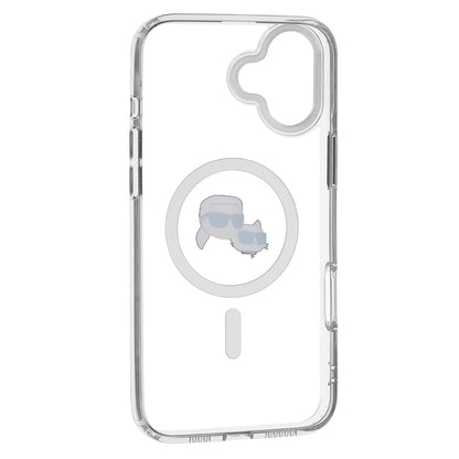 MagSafe-deksel for Apple iPhone 16, Karl Lagerfeld, IML Metal Karl & Choupette's Heads, Hvit