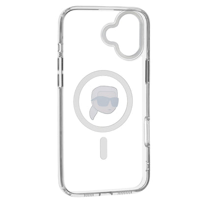 MagSafe-deksel for Apple iPhone 16, Karl Lagerfeld, IML Metal Karl's Head, Hvit