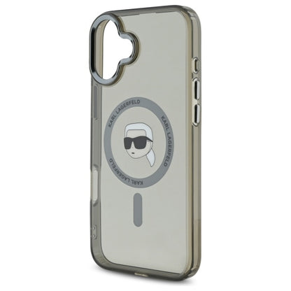 MagSafe-deksel for Apple iPhone 16, Karl Lagerfeld, IML Metal Karl's Head, Svart