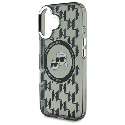 MagSafe-deksel for Apple iPhone 16, Karl Lagerfeld, IML Monogram Karl & Choupette's Heads, Svart