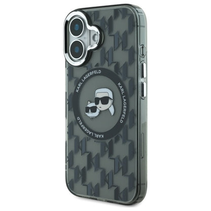MagSafe-deksel for Apple iPhone 16, Karl Lagerfeld, IML Monogram Karl & Choupette's Heads, Svart