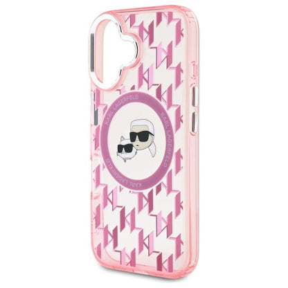 MagSafe-deksel for Apple iPhone 16, Karl Lagerfeld, IML Monogram Karl & Choupette's Heads, Rosa
