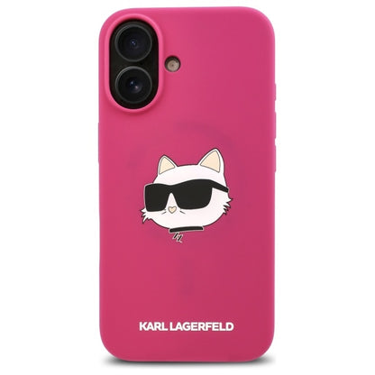 MagSafe deksel for Apple iPhone 16, Karl Lagerfeld, Silicone Choupette's Head, Fuchsia