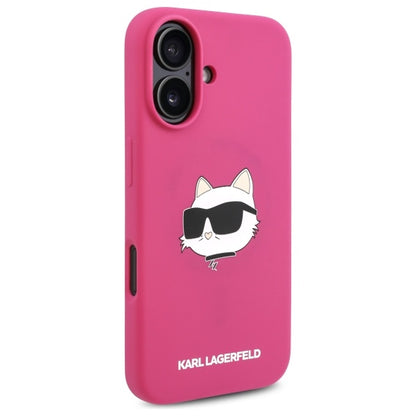 MagSafe deksel for Apple iPhone 16, Karl Lagerfeld, Silicone Choupette's Head, Fuchsia