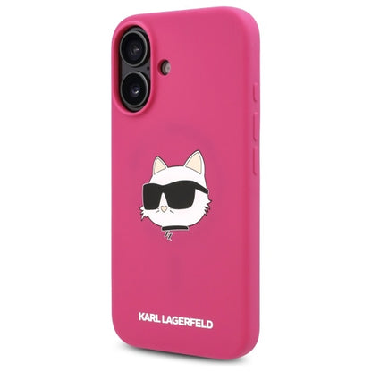 MagSafe deksel for Apple iPhone 16, Karl Lagerfeld, Silicone Choupette's Head, Fuchsia