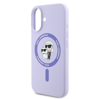 MagSafe-deksel for Apple iPhone 16, Karl Lagerfeld, Silikon Karl & Choupette, Lilla