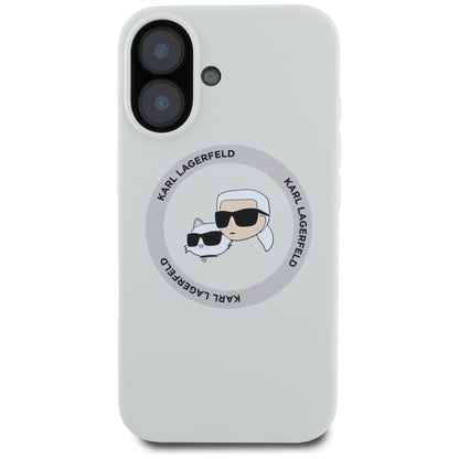 MagSafe-deksel for Apple iPhone 16, Karl Lagerfeld, Silikon Karl & Choupette's Heads, Beige