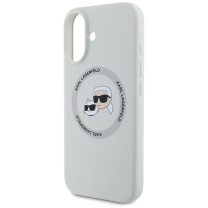 MagSafe-deksel for Apple iPhone 16, Karl Lagerfeld, Silikon Karl & Choupette's Heads, Beige