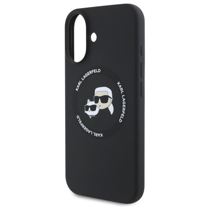 MagSafe-deksel for Apple iPhone 16, Karl Lagerfeld, Silikon Karl & Choupette's Heads, Svart