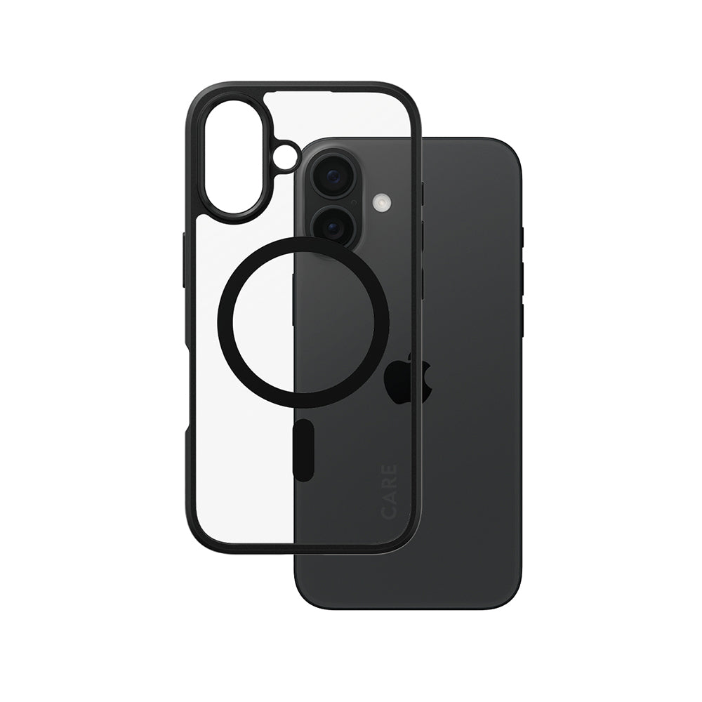 MagSafe-deksel for Apple iPhone 16, PanzerGlass, Care Urban Combat, Svart Gjennomsiktig