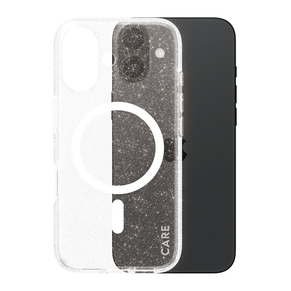 MagSafe-deksel for Apple iPhone 16, PanzerGlass, Care Urban Combat Star Lit, Transparent Hvit