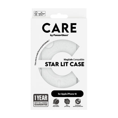 MagSafe-deksel for Apple iPhone 16, PanzerGlass, Care Urban Combat Star Lit, Transparent Hvit