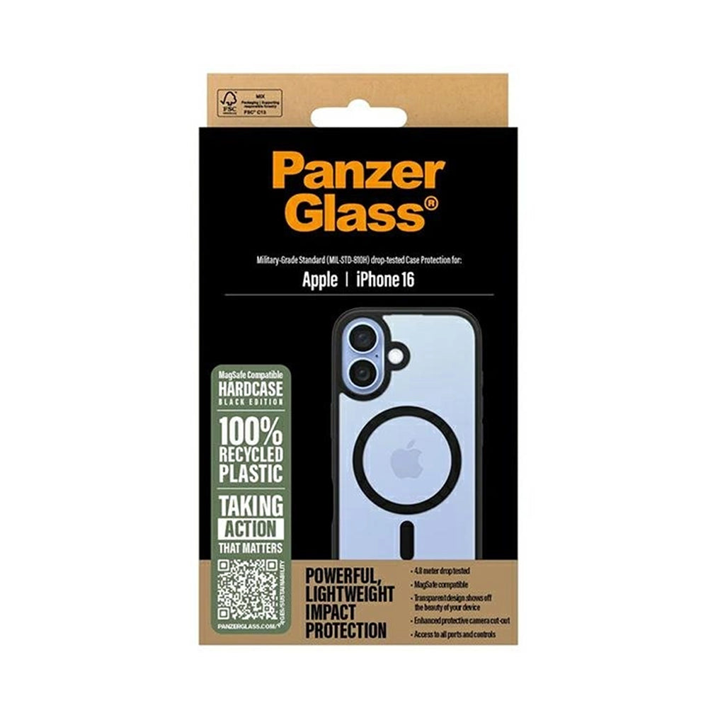 MagSafe-deksel for Apple iPhone 16, PanzerGlass, Frame, Svart Transparent