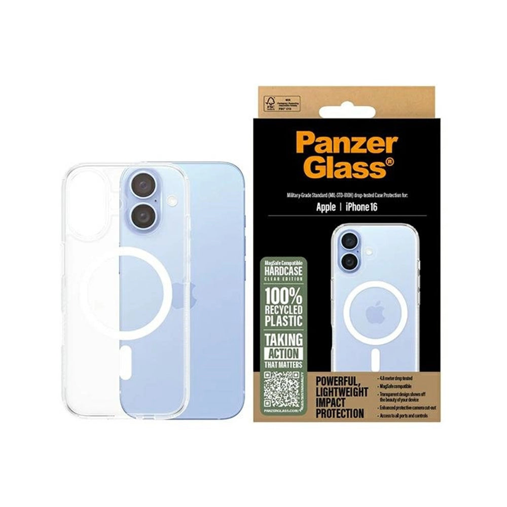 MagSafe-deksel for Apple iPhone 16, PanzerGlass, HardCase, Hvit Transparent