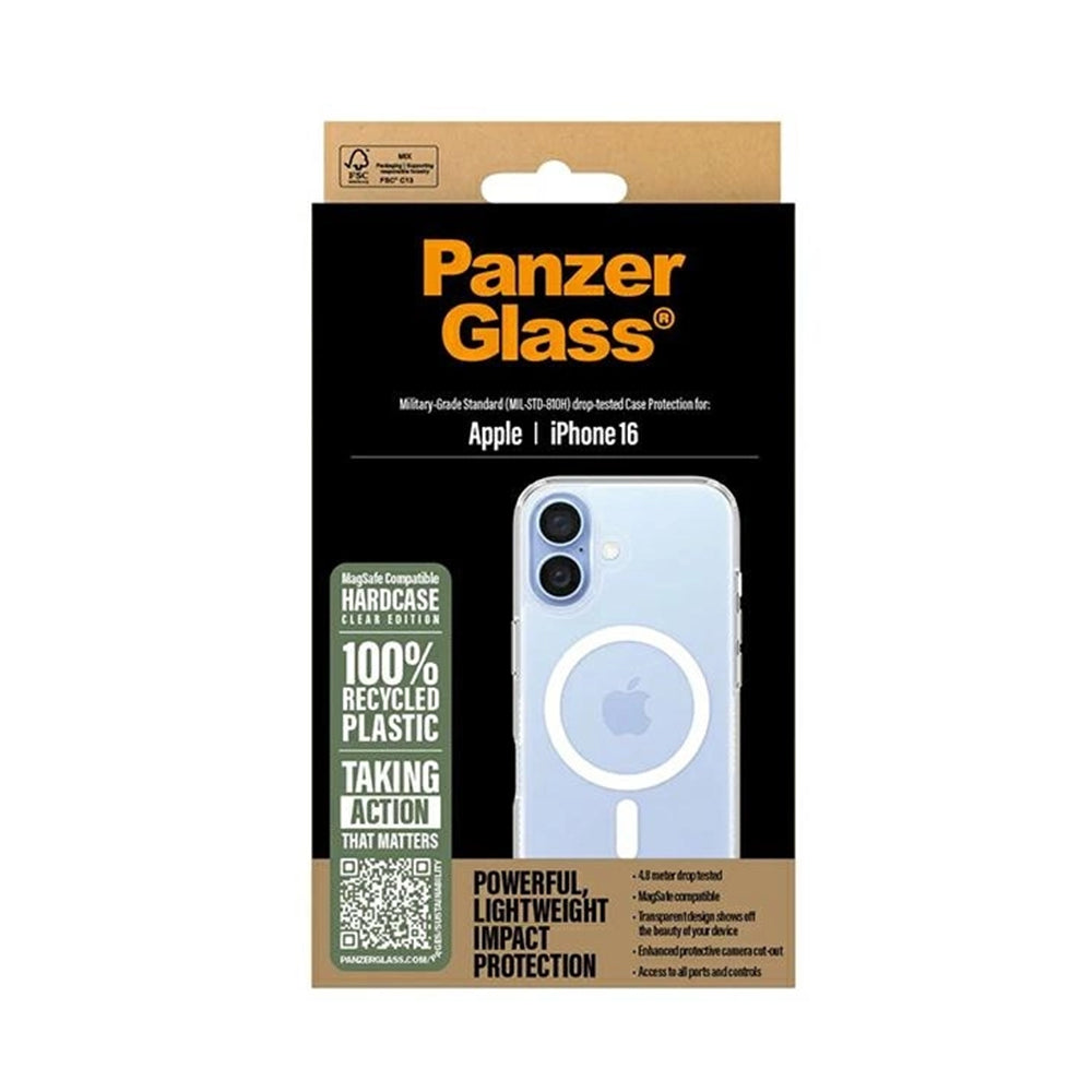 MagSafe-deksel for Apple iPhone 16, PanzerGlass, HardCase, Hvit Transparent