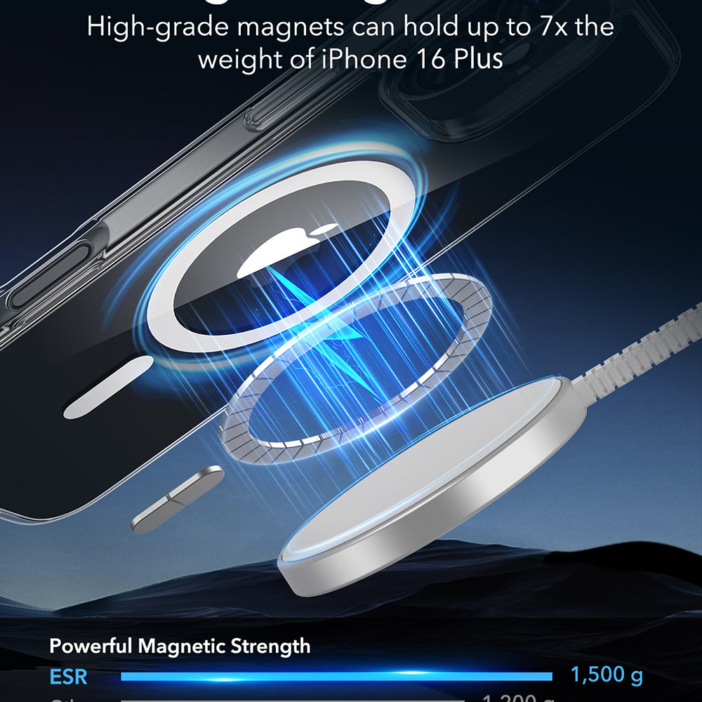 MagSafe-deksel for Apple iPhone 16 Plus, ESR, Classic Hybrid, Gjennomsiktig