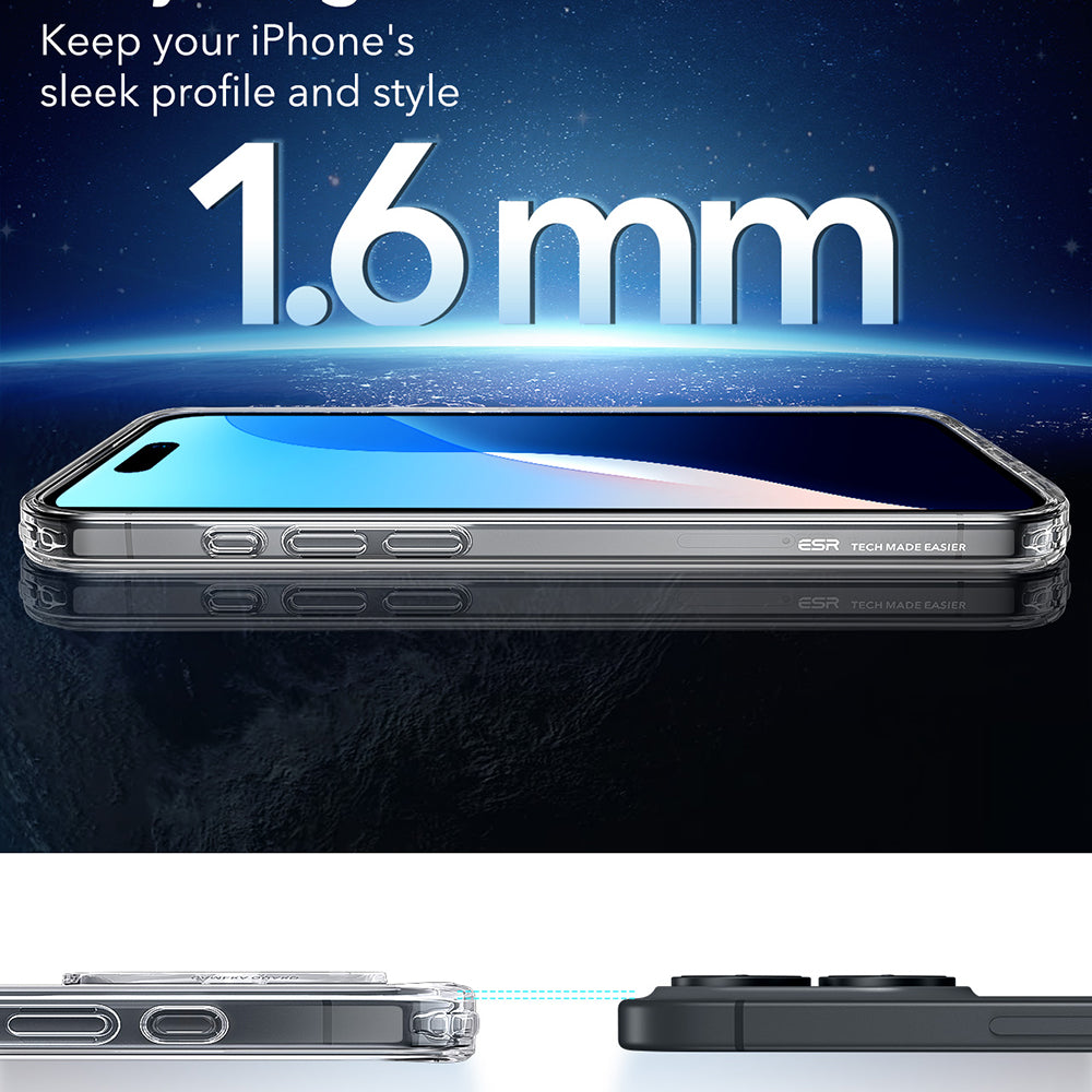 MagSafe-deksel for Apple iPhone 16 Plus, ESR, Classic Hybrid, Gjennomsiktig