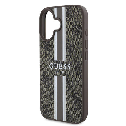 MagSafe deksel for Apple iPhone 16 Plus, Guess, 4G Printed Stripes, Brun