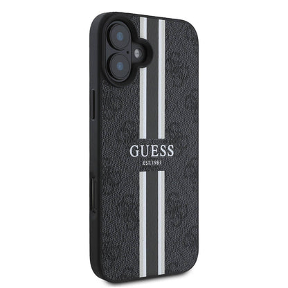 MagSafe-deksel for Apple iPhone 16 Plus, Guess, 4G Printed Stripes, Svart