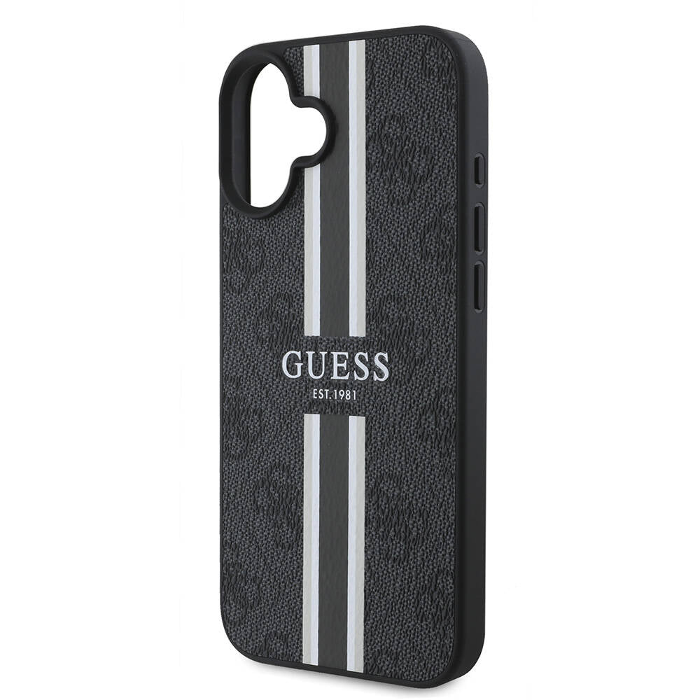 MagSafe-deksel for Apple iPhone 16 Plus, Guess, 4G Printed Stripes, Svart