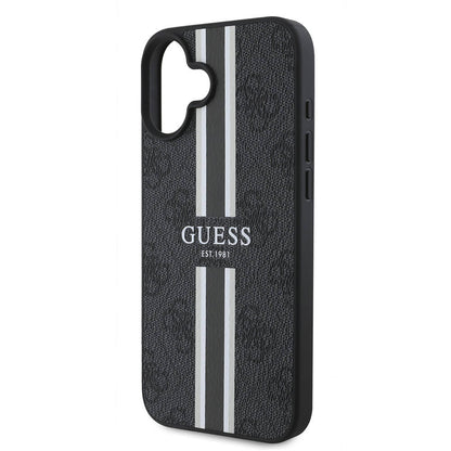 MagSafe-deksel for Apple iPhone 16 Plus, Guess, 4G Printed Stripes, Svart