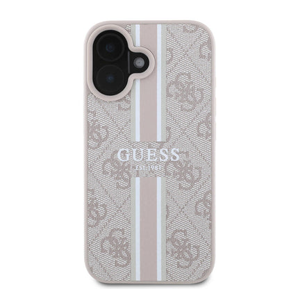 MagSafe-deksel for Apple iPhone 16 Plus, Guess, 4G Printed Stripes, Rosa