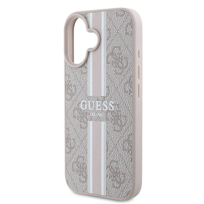 MagSafe-deksel for Apple iPhone 16 Plus, Guess, 4G Printed Stripes, Rosa
