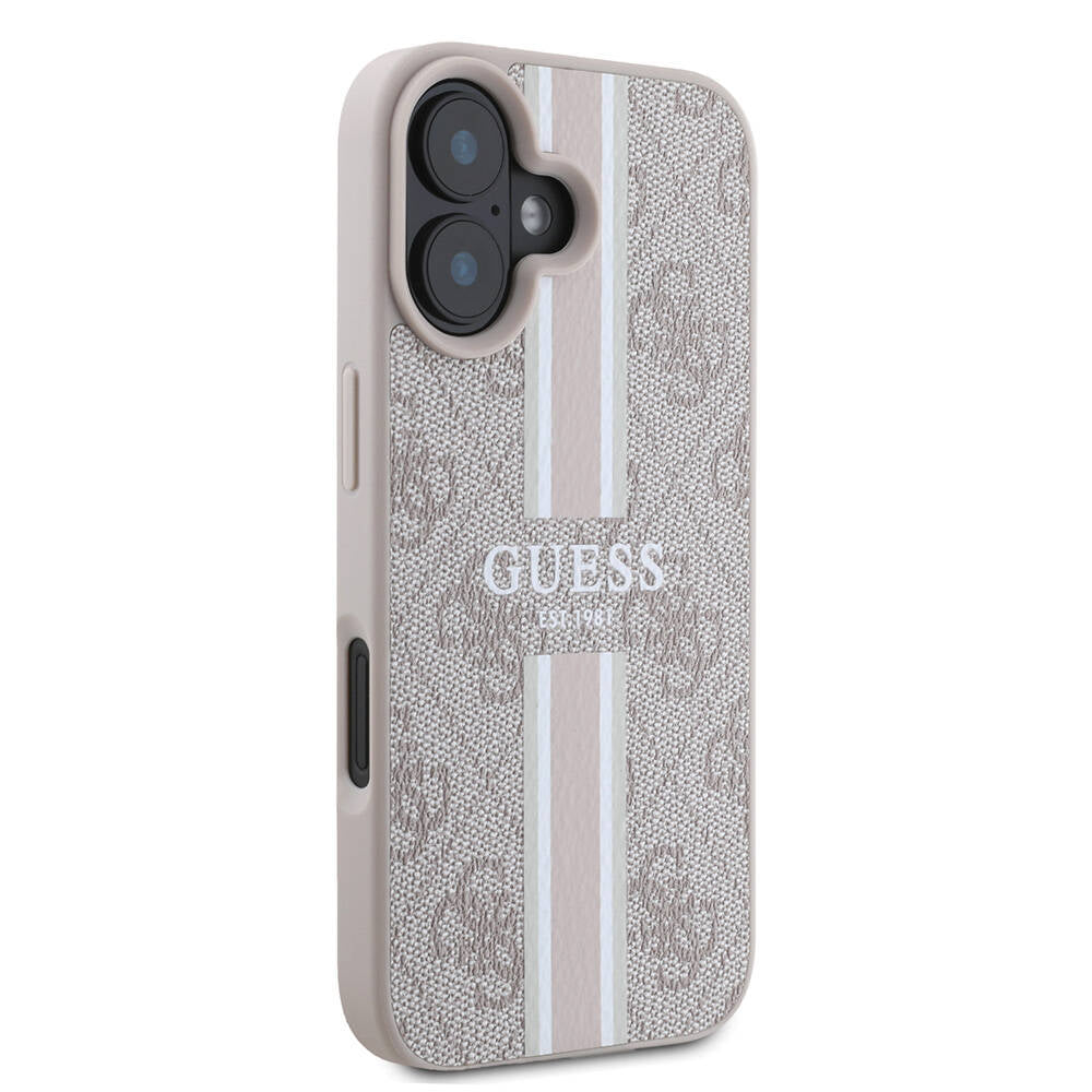 MagSafe-deksel for Apple iPhone 16 Plus, Guess, 4G Printed Stripes, Rosa