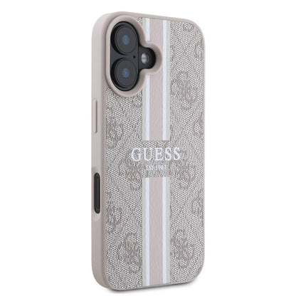 MagSafe-deksel for Apple iPhone 16 Plus, Guess, 4G Printed Stripes, Rosa