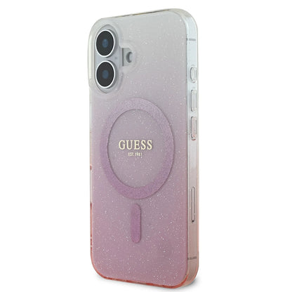 MagSafe-deksel for Apple iPhone 16 Plus, Guess, IML Glitter Gradient, Rosa