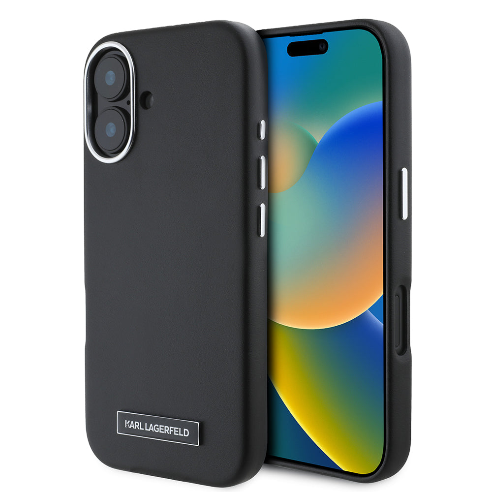 MagSafe-deksel for Apple iPhone 16 Plus, Karl Lagerfeld, FW Metal Plate, Svart