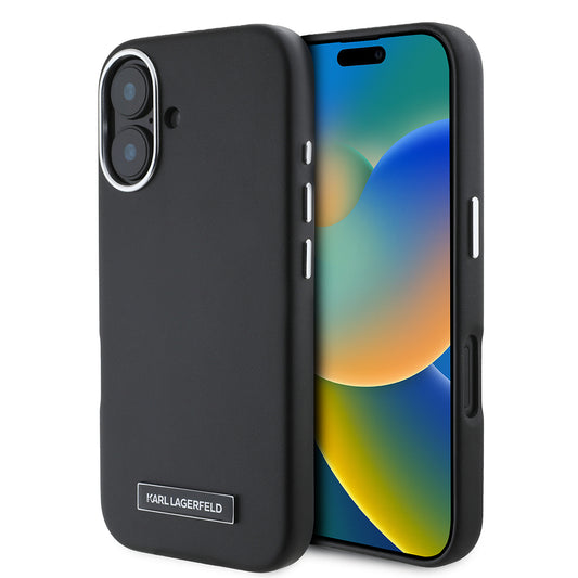 MagSafe-deksel for Apple iPhone 16 Plus, Karl Lagerfeld, FW Metal Plate, Svart